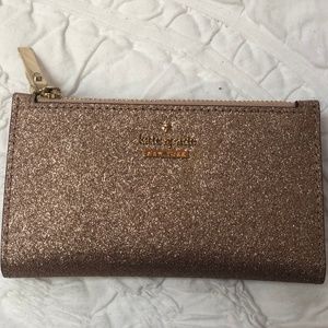 Kate Spade Rose Gold (pink sparkle) Burgess Wallet